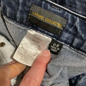 Straight legged , tight, slightly wore out in one knee